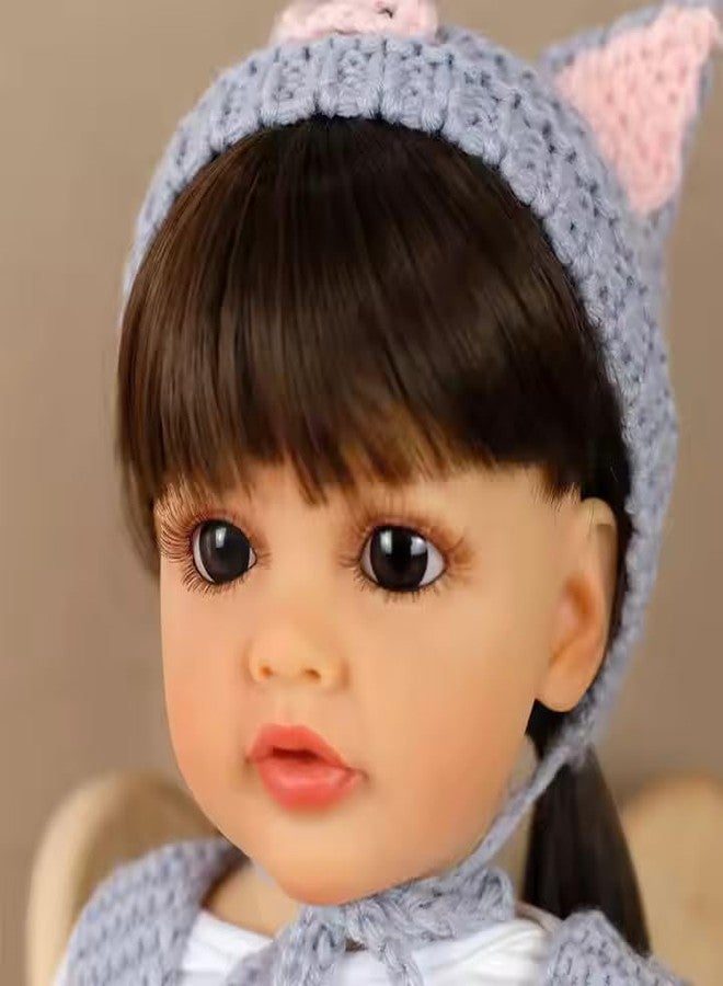 OOTLO Reborn Baby Dolls Girl, 22",Lifelike Full Silicone Body Reborn Baby Girl Doll, Realistic Newborn Baby Doll with Cloth, Nipple Bottle Best Gift for Girls (Multi Colour) - Image 4